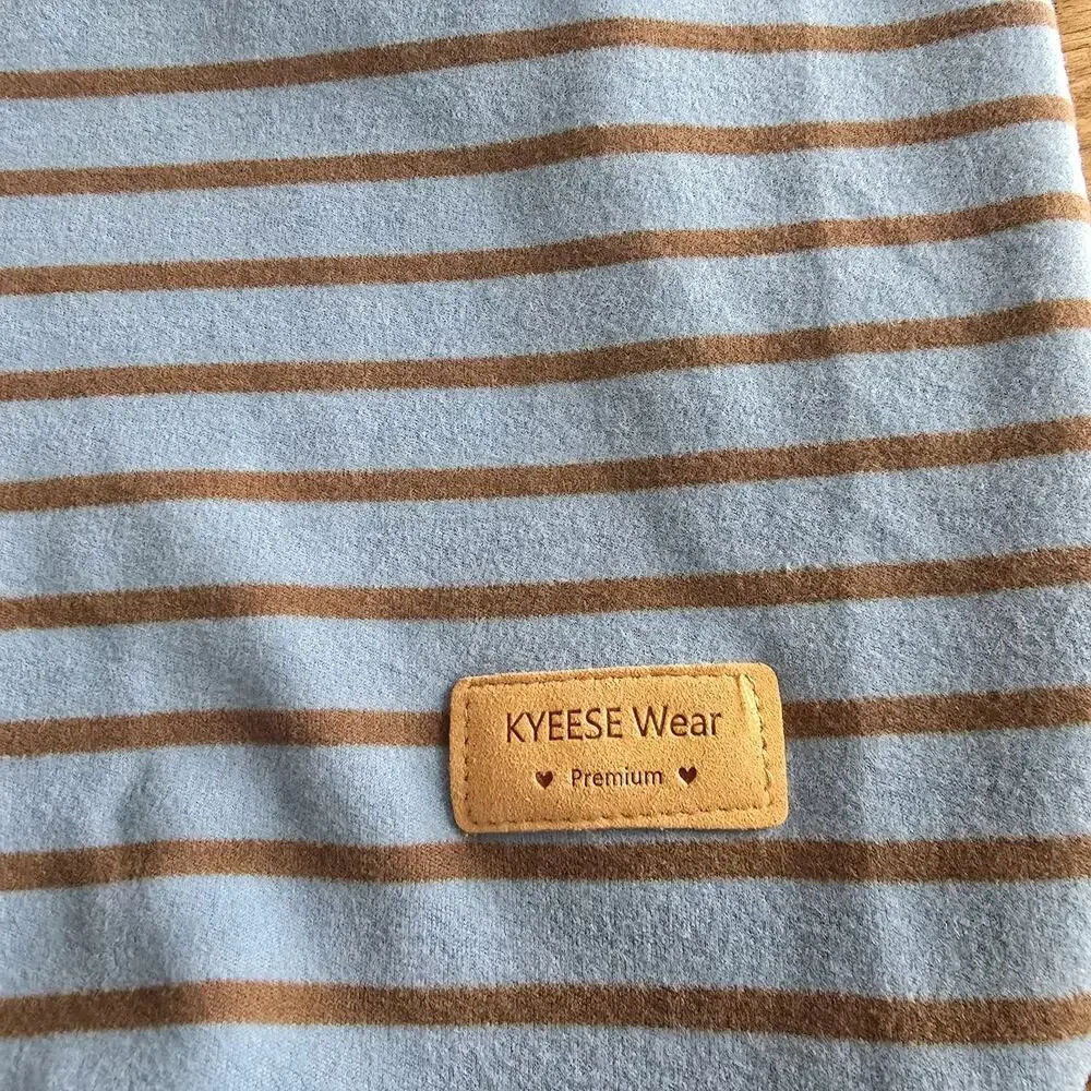 Kyeese Wear Dog Shirt XXL Blue Brown Striped Raglan Pet Tee NWT